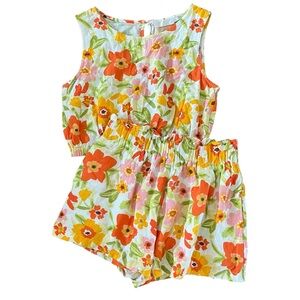 Billy J Floral Women’s Cropped Top and Shorts Set Size 8 & 10 Medium